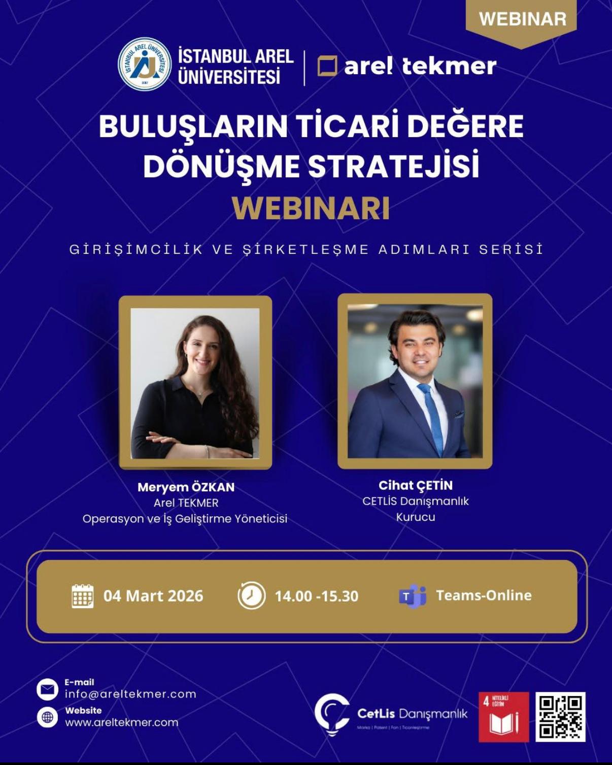 CETLIS Consultancy Presented Technology Commercialization Processes at the Arel TEKMER Webinar